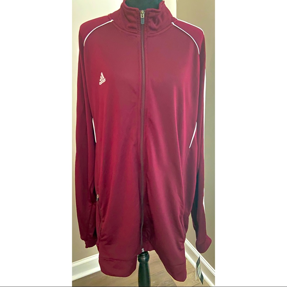 Men’s Burgundy Adidas Zip Up Performance Jacket